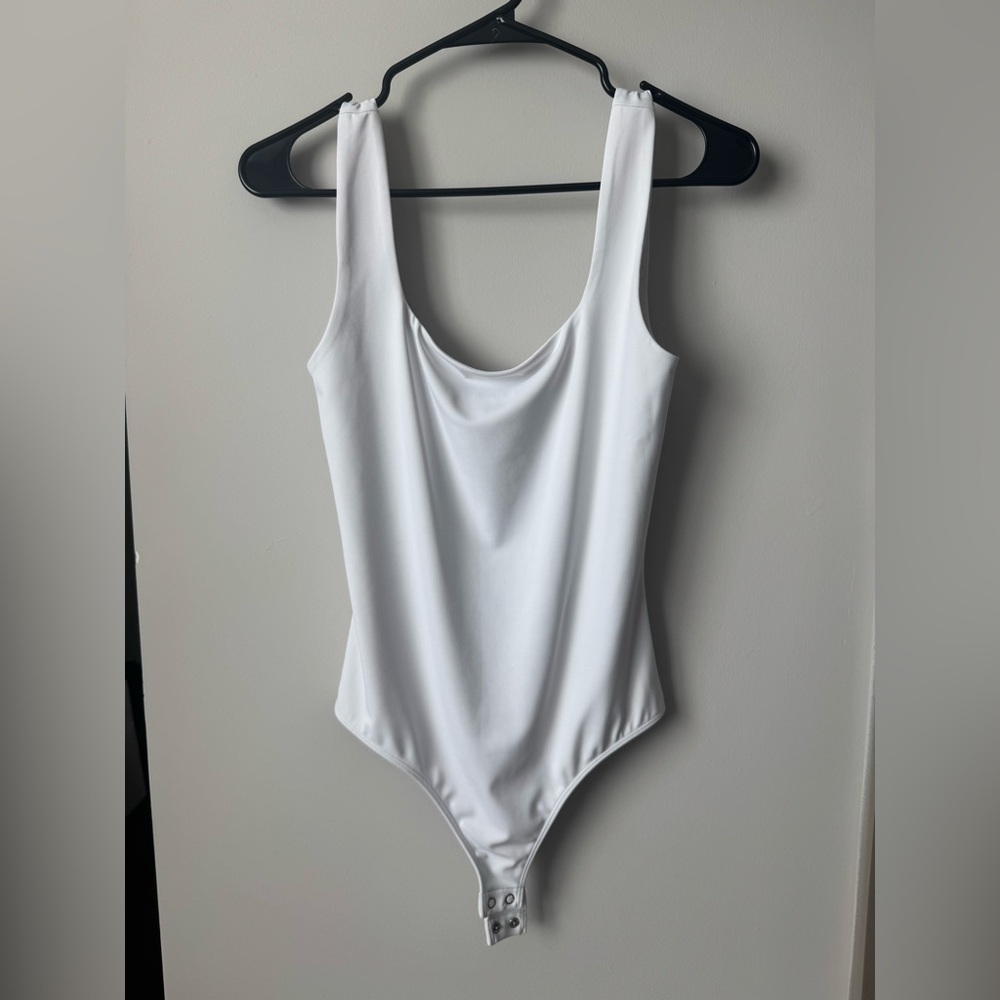 Express White Square Neck Bodysuit
